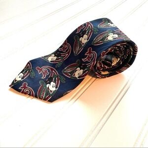 Vintage Mickey Mouse Walt Disney Neck Tie Blue Paisley The Tie Works Balance
